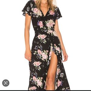 Auguste the label wild rose wrap dress